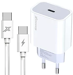 Сетевое зарядное устройство Grand-X 20w PD3.0 USB-C home charger + USB-C cable white (CH-770C) - фото Сетевое зарядное устройство Grand-X 20w PD3.0 USB-C home charger + USB-C cable white (CH-770C)