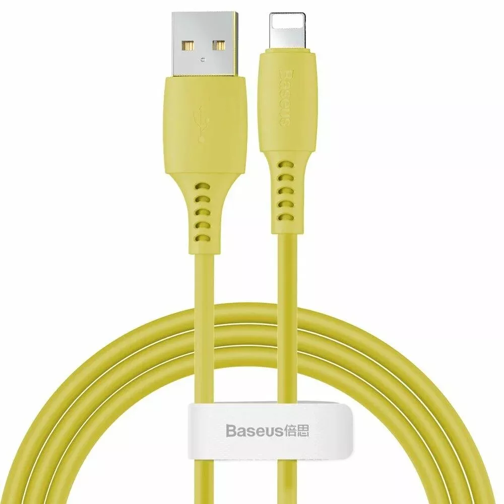 Кабель Baseus Colourful USB-A - Lightning 12w 2.4a 1.2м cable Yellow (CALDC-0Y) - фото 1