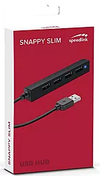 Концентратор (USB хаб) Speedlink SNAPPY SLIM USB Hub, 4-Port, USB 2.0, Passive, Black (SL-140000-BK) - миниатюра 2