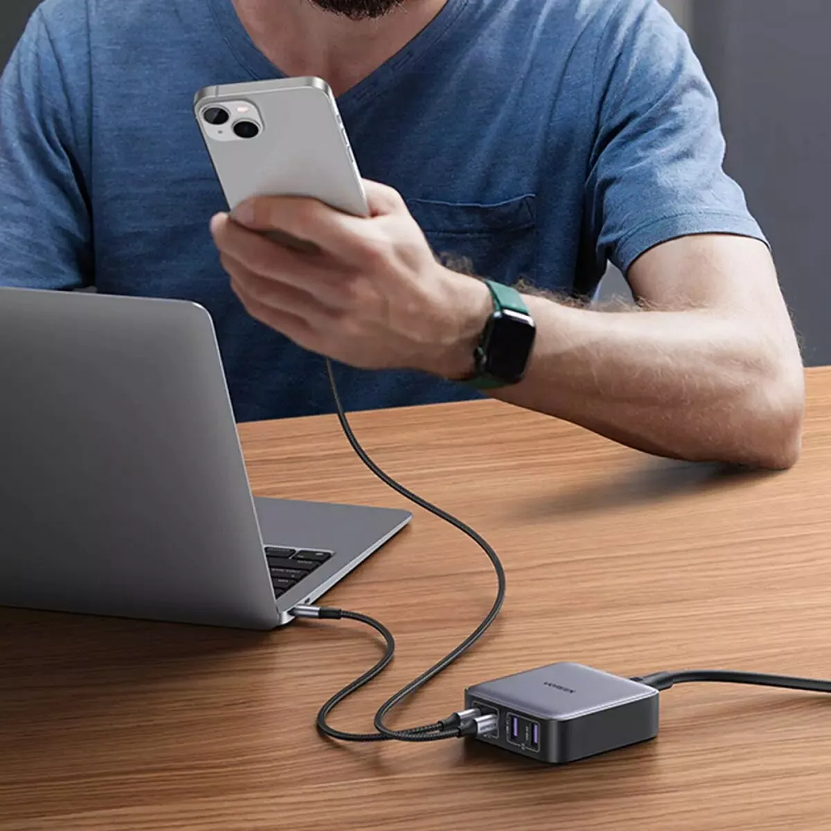 Сетевое зарядное устройство Ugreen CD327 65w 2xUSB-C/2xUSB-A ports fast charger grey (90747) - фото 5