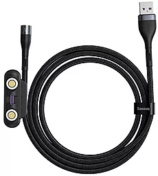 Магнитный кабель для зарядки Baseus Zinc Magnetic 3-in-1 USB-A to Type-C/Lightning/micro USB 25w 5a 1м сable black/brey (CA1T3-BG1) - фото Магнитный кабель для зарядки Baseus Zinc Magnetic 3-in-1 USB-A to Type-C/Lightning/micro USB 25w 5a 1м сable black/brey (CA1T3-BG1)