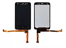 Дисплей Sony Xperia Active ST17i з тачскріном, оригінал, Black - фото Дисплей Sony Xperia Active ST17i з тачскріном, оригінал, Black