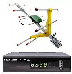 Комплект цифрового ТВ World Vision T644D5 FM + Антенна Eurosky ES-003 - фото Комплект цифрового ТВ World Vision T644D5 FM + Антенна Eurosky ES-003