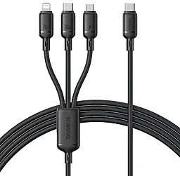 Универсальный кабель Baseus Silky Series 3-in-1 USB Type-C to Type-C/Lightning/micro USB 100w 5a 1.5м PD cable Black (P10377706123-00) - фото Универсальный кабель Baseus Silky Series 3-in-1 USB Type-C to Type-C/Lightning/micro USB 100w 5a 1.5м PD cable Black (P10377706123-00)