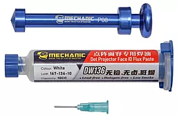 Флюс паста Mechanic DW136, для ремонта Face ID, для бессвинцовой пайки, безгалогенная 10мл в шприце - фото Флюс паста Mechanic DW136, для ремонта Face ID, для бессвинцовой пайки, безгалогенная 10мл в шприце