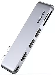 Мультипортовый USB Type-C хаб Ugreen CM380 6-in-1 gray (80856) - фото Мультипортовый USB Type-C хаб Ugreen CM380 6-in-1 gray (80856)