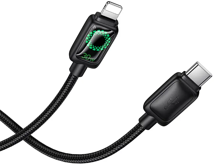 Кабель Hoco U146 USB Type-C - Lightning 30w 3a 1.2м cable Black - фото 2