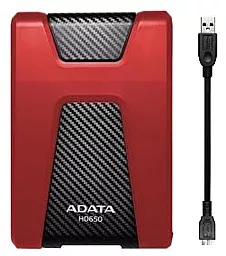 Внешний жесткий диск ADATA DashDrive Durable HD650 2TB (AHD650-2TU31-CRD) Red - миниатюра 5