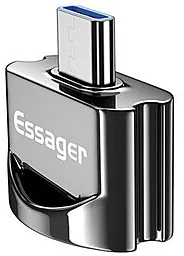 OTG-переходник Essager M-F USB Type-C -> USB-A 3.0 Metal Gray - фото OTG-переходник Essager M-F USB Type-C -> USB-A 3.0 Metal Gray