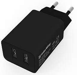 Сетевое зарядное устройство ColorWay 2.1A 2xUSB-A ports home charger black (CW-CHS015-BK)