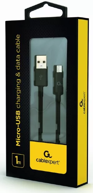 Кабель Cablexpert USB-A - micro USB 10.5w 1м cable Black (CC-USB2P-AMmBM-1M) - фото 2