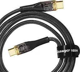 Кабель USB PD Essager Interstellar Transparent Design 100W 5A USB Type-C - Type-C Cable Black (EXCTT1-XJ01-P)