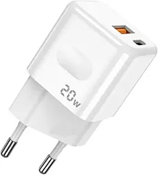 Сетевое зарядное устройство Jellico C87 20w PD USB-C/USB-A ports charger white - фото Сетевое зарядное устройство Jellico C87 20w PD USB-C/USB-A ports charger white
