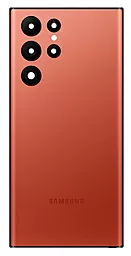 Задняя крышка корпуса Samsung Galaxy S22 Ultra 5G S908 со стеклом камеры Original Red