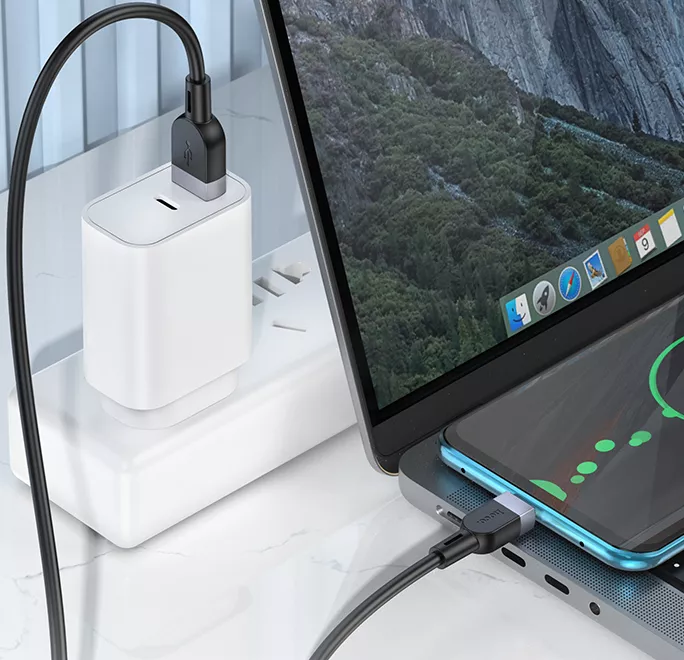Кабель Hoco X109 USB-A - Type-C 15w 3a 1м cable Black - фото 4