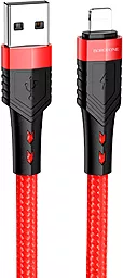 Кабель USB Borofone BU35 12W 2.4A 1.2M Lightning Cable Red