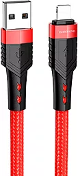 Кабель Borofone BU35 USB-A - Lightning 12w 2.4a 1.2м cable Red - фото Кабель Borofone BU35 USB-A - Lightning 12w 2.4a 1.2м cable Red