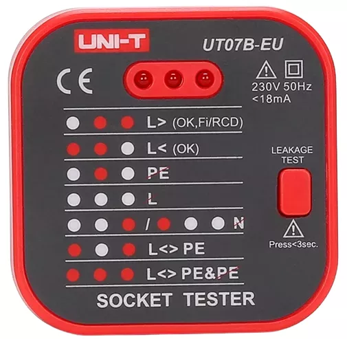 Тестер розеток UNI-T UT07B-EU - фото 2