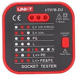 Тестер розеток UNI-T UT07B-EU - миниатюра 2 Тестер розеток UNI-T UT07B-EU - миниатюра 2