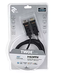 Видеокабель 2E Ultra Slim HDMI v.1.4 2m 180 градусов (2EW-1359-2m) - миниатюра 3