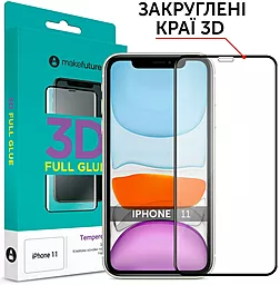 Защитное стекло MAKE 3D Apple iPhone 11 Black (MG3DAI11)