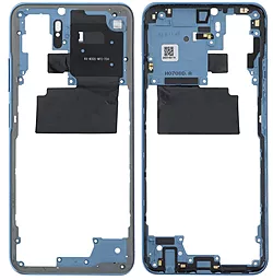 Рамка корпуса Xiaomi Poco M5s Blue - фото Рамка корпуса Xiaomi Poco M5s Blue