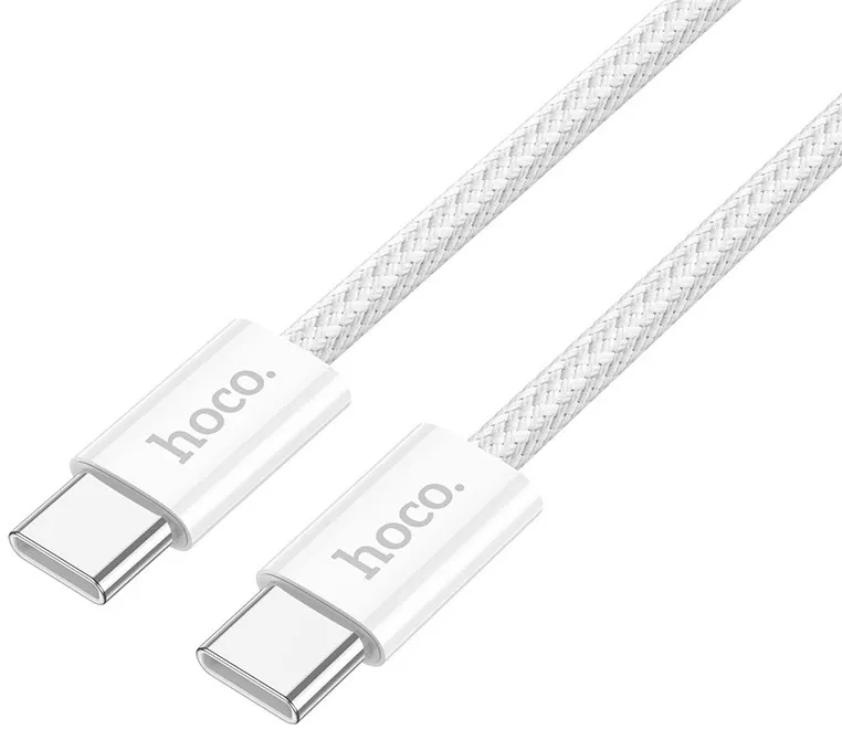 Кабель Hoco X104 Source USB Type-C - Type-C 60w 3a 1м PD cable White - фото 3