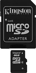 Карта памяти Kingston microSDHC 8GB Class 4 + SD-адаптер (SDC4/8GB) - фото Карта памяти Kingston microSDHC 8GB Class 4 + SD-адаптер (SDC4/8GB)
