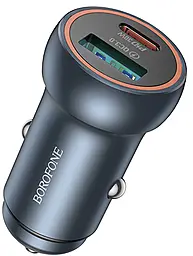 Автомобильное зарядное устройство Borofone BZ32A 30w PD USB-C/USB-A ports charger gray - фото Автомобильное зарядное устройство Borofone BZ32A 30w PD USB-C/USB-A ports charger gray