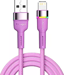 Кабель USB Essager Colorful LED 12W 2.4A 2M Lightning Cable Purple (EXCL-XCDA05)