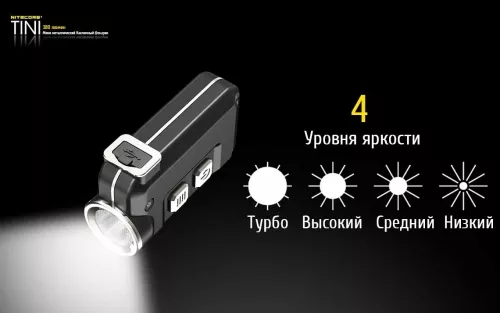 Фонарик аккумуляторный Nitecore TINI (Cree XP-G2 S3 LED) Gray - фото 17