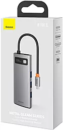 Мультипортовий USB Type-C концентратор (хаб) Baseus Metal Gleam Series 6-in-1 Multifunctional Type-C Hub 100W Grey (CAHUB-CW0G) - мініатюра 5
