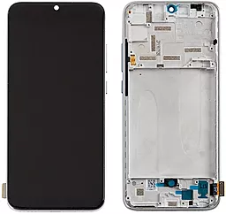 Дисплей Xiaomi Mi A3, Mi CC9e с тачскрином и рамкой, оригинал, White