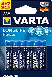 Батарейки Varta AAA (LR03) LongLife Power 6шт (4+2)