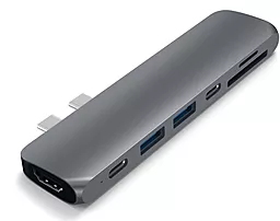 Мультипортовый USB Type-C хаб (концентратор) Satechi USB-C -> USB 3.0x2/HDMI/USB-Cх2/Card Reader Space Grey (ST-CMBPM)