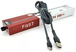 Кабель EMY MY-742 USB-A - Type-C 12w 2.4a 1м cable Black - фото Кабель EMY MY-742 USB-A - Type-C 12w 2.4a 1м cable Black