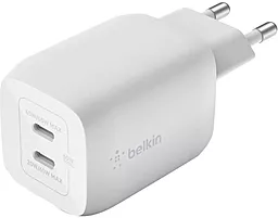Мережевий зарядний пристрій Belkin 65W GaN PD 2xUSB ports fast charger white (WCH013VFWH) - фото Мережевий зарядний пристрій Belkin 65W GaN PD 2xUSB ports fast charger white (WCH013VFWH)