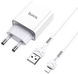 Сетевое зарядное устройство Hoco C81A 2.1a home charger + Lightning cable white - миниатюра 5 Сетевое зарядное устройство Hoco C81A 2.1a home charger + Lightning cable white - миниатюра 5