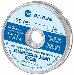 Струна молібденова для розділення дисплеїв і сенсорів Sunshine SS-051 0.03 мм / 100 м - фото Струна молібденова для розділення дисплеїв і сенсорів Sunshine SS-051 0.03 мм / 100 м