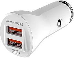 Автомобильное зарядное устройство ColorWay 36w QC3.0 2xUSB-A ports car charger white (CW-CHA011Q-WT) - фото Автомобильное зарядное устройство ColorWay 36w QC3.0 2xUSB-A ports car charger white (CW-CHA011Q-WT)