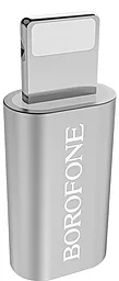 Адаптер-переходник Borofone BV5 Micro USB - Lightning Silver - фото Адаптер-переходник Borofone BV5 Micro USB - Lightning Silver