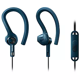 Наушники Philips ActionFit SHQ1405BL/00 Mic Blue - фото Наушники Philips ActionFit SHQ1405BL/00 Mic Blue