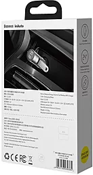 Автомобильное зарядное устройство с быстрой зарядкой Baseus Energy Column Car Wireless MP3 2xUSB-A (PPS Quick Charger) Silver (CCNLZ-C0S) - миниатюра 5