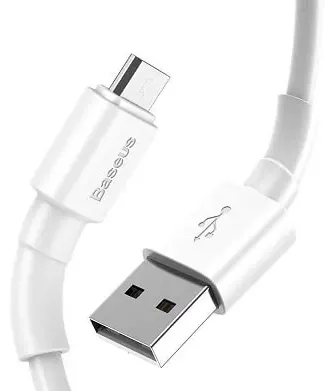 Кабель Baseus Mini USB-A - micro USB 20w 4a 1м cable White (CAMSW-D) - фото 3