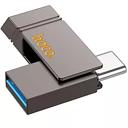 Флешка Hoco UD14 Clever 128GB Metal Grey - фото Флешка Hoco UD14 Clever 128GB Metal Grey