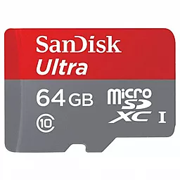 Карта памяти SanDisk microSDXC 64GB Ultra Class 10 UHS-I (SDSQUNC-064G-GN3MN)