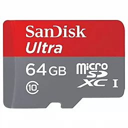 Карта пам'яті SanDisk microSDXC 64GB Ultra Class 10 UHS-I (SDSQUNC-064G-GN3MN) - фото Карта пам'яті SanDisk microSDXC 64GB Ultra Class 10 UHS-I (SDSQUNC-064G-GN3MN)