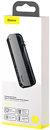 Мультипортовый USB Type-C хаб Baseus Transparent Series USB-C Multifunctional Adapter Deep gray (CAHUB-TD0G) - миниатюра 11