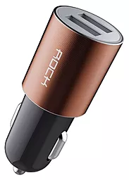 Автомобільний зарядний пристрій Rock Double USB Car Charger 2.1A Black / Bronze