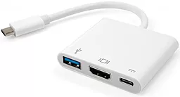 Мультипортовый USB Type-C хаб Vinga USB-C -> HDMI+USB3.0+USB-C White (VCPATC2HDMIUSBPDWH) - миниатюра 2